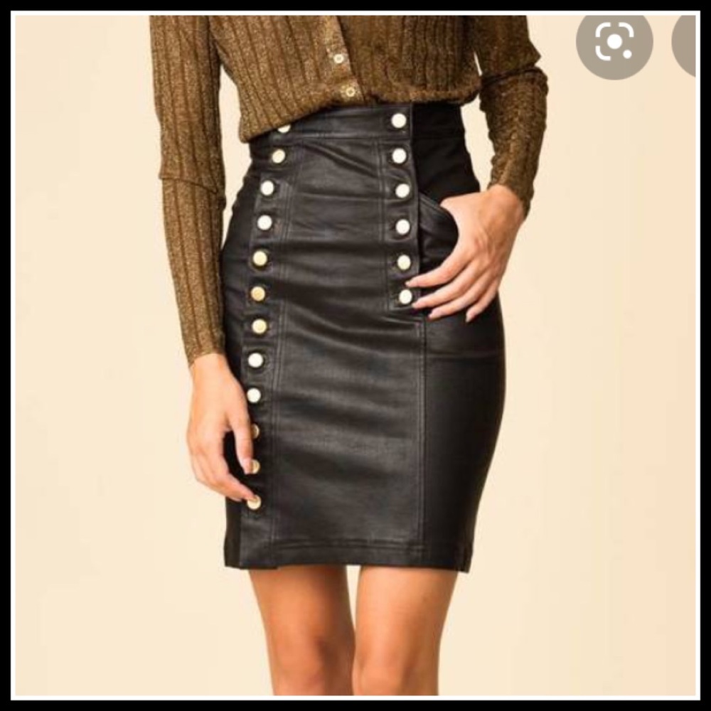 MW Lamb-Leather Ella MIDI Pencil Skirt (0-Xs) RARE - Picture 10 of 10
